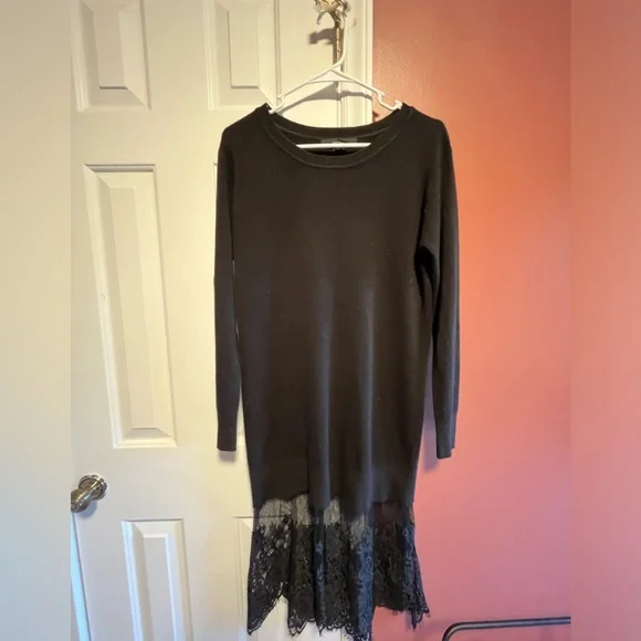 Forever 21 | Dresses | Forever 2 Lace Hem Sweater Dress Midi | Poshmark